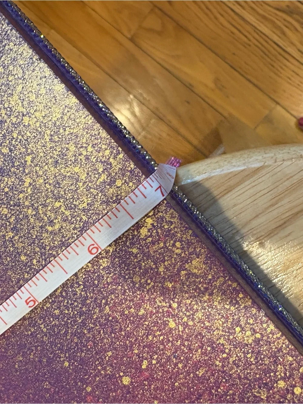 Purple with metallic gold & Pink splash-floating wall shelf with Rhinestone Trim